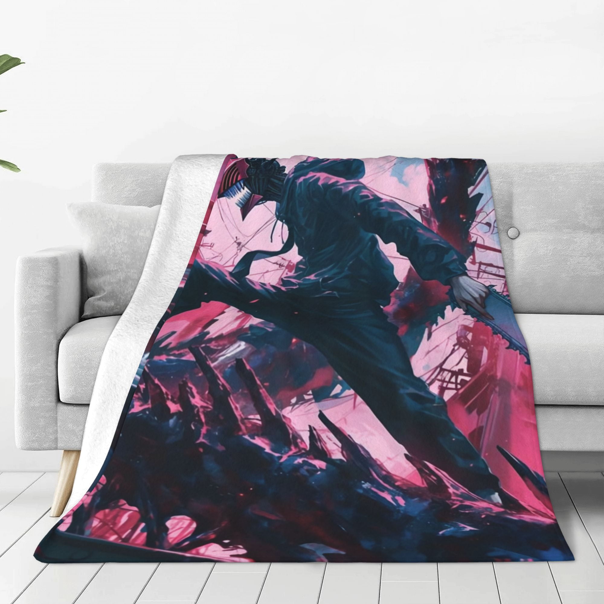 Chainsaw Man Anime Throw Blanket Soft Plush Travel Blankets For