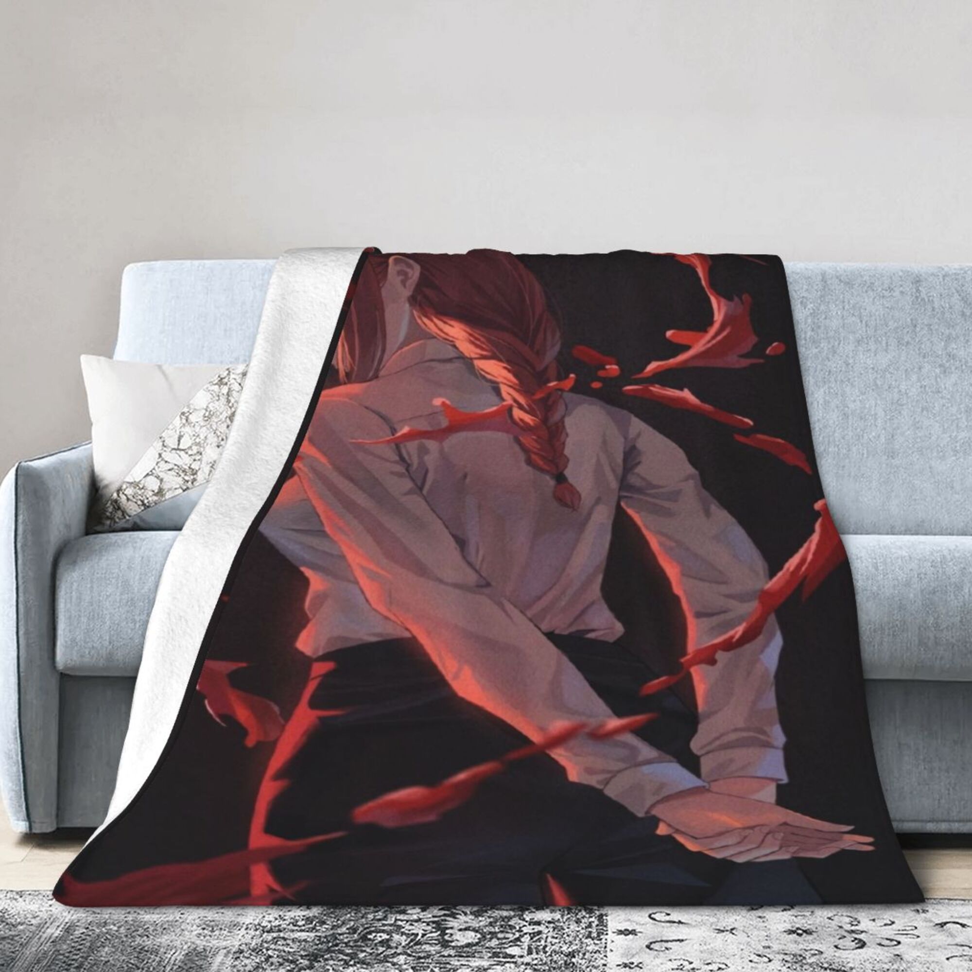 Chainsaw Man Anime Throw Blankets Plush Travel Blankets Bedroom Living