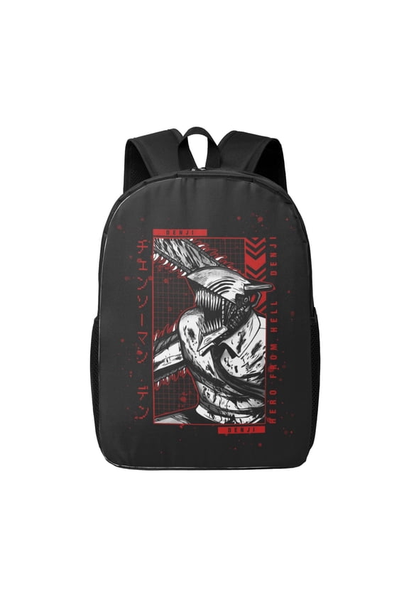 Chainsaw Man Backpack 17 Inch Large Capacity Casual School Bag Lightweight Daypack Laptop Bag Travel Hiking Camping