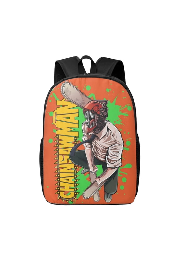 Chainsaw Man Backpack 17 Inch Large Capacity Casual School Bag Lightweight Daypack Laptop Bag Travel Hiking Camping