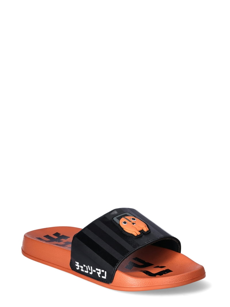 Fashion Men\'s Black and Orange Slide Sandals Amazon.com | HuayoRong Men main image 4