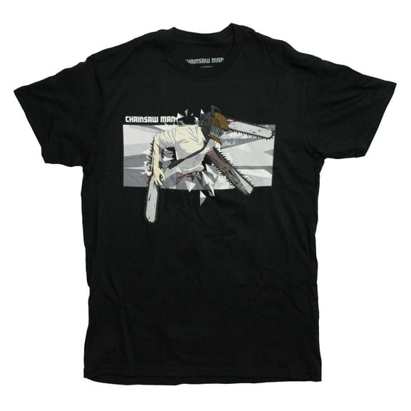 Chainsaw Man Mens T-Shirt - Denji with 3 Bloody Saws Boxed Image (Medium)
