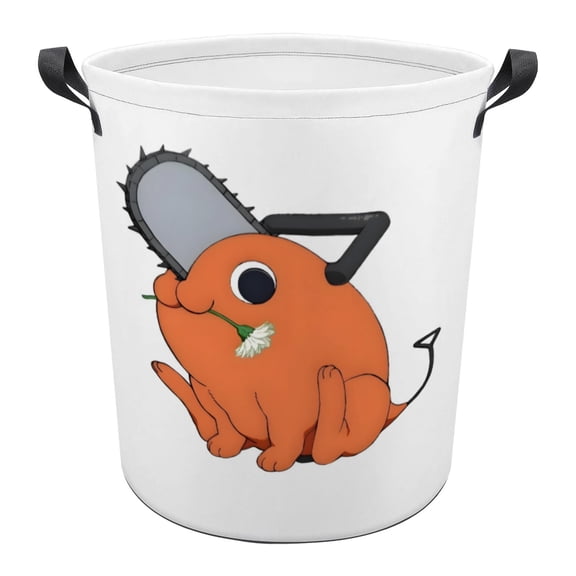 Chainsaw Man Pattern Dirty Clothes Basket 13in x 17in Waterproof And Wear-resistant Easy To Carry And Portable