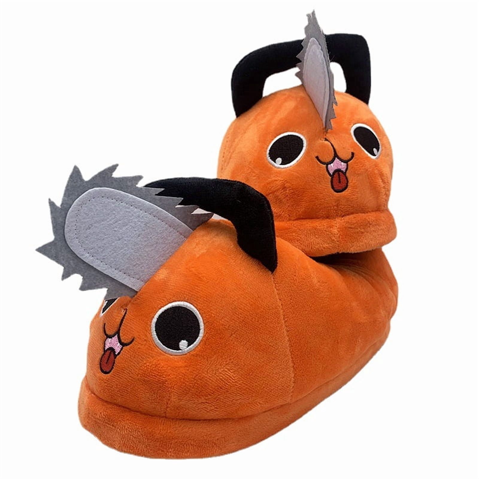 Chainsaw Man Pochita Slippers Toys Winter Warm Plush Shoes 11'' Long For Kids Youth Home