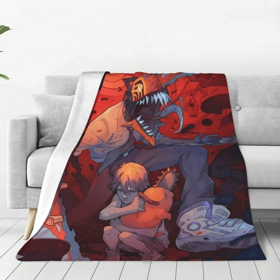 Chainsaw Man Throw Blanket Couch Bed Sofa Soft Lightweight Warm Cozy Flannel Fleece Bed Blanket For Kids Adults Gift Multiple Sizes Available 40"X30"