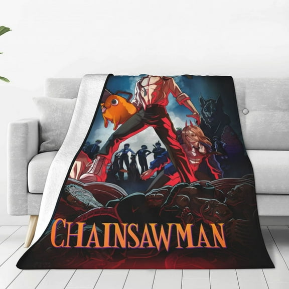 Chainsaw Man Throw Blanket Couch Bed Sofa Soft Lightweight Warm Cozy Flannel Fleece Bed Blanket For Kids Adults Gift Multiple Sizes Available 40"X30"