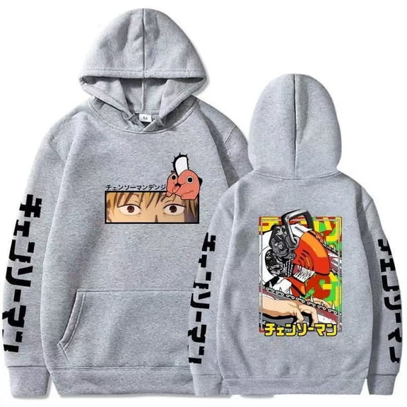 Chainsaw Man Unisex Oversized Cotton-Blend Anime Graphic Casual Pullover Hoodie