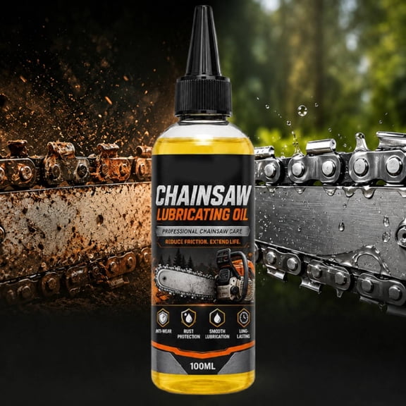 Chainsaw Oil Bar and Chain Lubricant, 100ml Chain Saw Oil for Electric Battery Gas Saw, Bar Spray for Chainsaw Reduces Wear Long-Lasting Lube, Chainsaws Lubricant for Gas, and Pole Saws