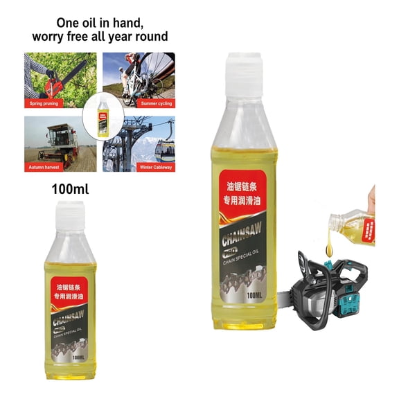 Chainsaw Oil Lubricant, Premium Bar and Chain Oil for Electric Chainsaws Smooth Cutting Performance 100ml