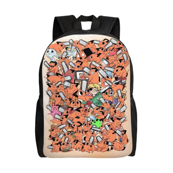 Chainsaw Orange Men Travel Backpack Unisex Bookbag Large for Office Lightweight Outdoor Travel Shoulder Bag 16In