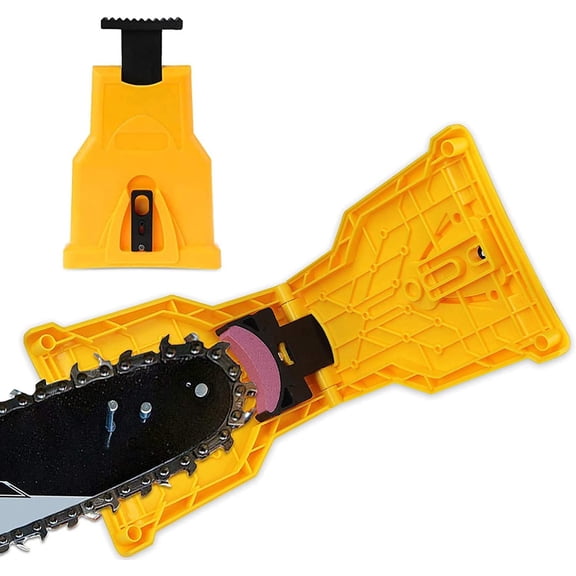 Chainsaw Sharpener Bar Mount Blade Sharpening Tool Compact Automatic Portable Chain Teeth Grinder with Extra Whetstone for Power Saws Wood Cutting Maintenance