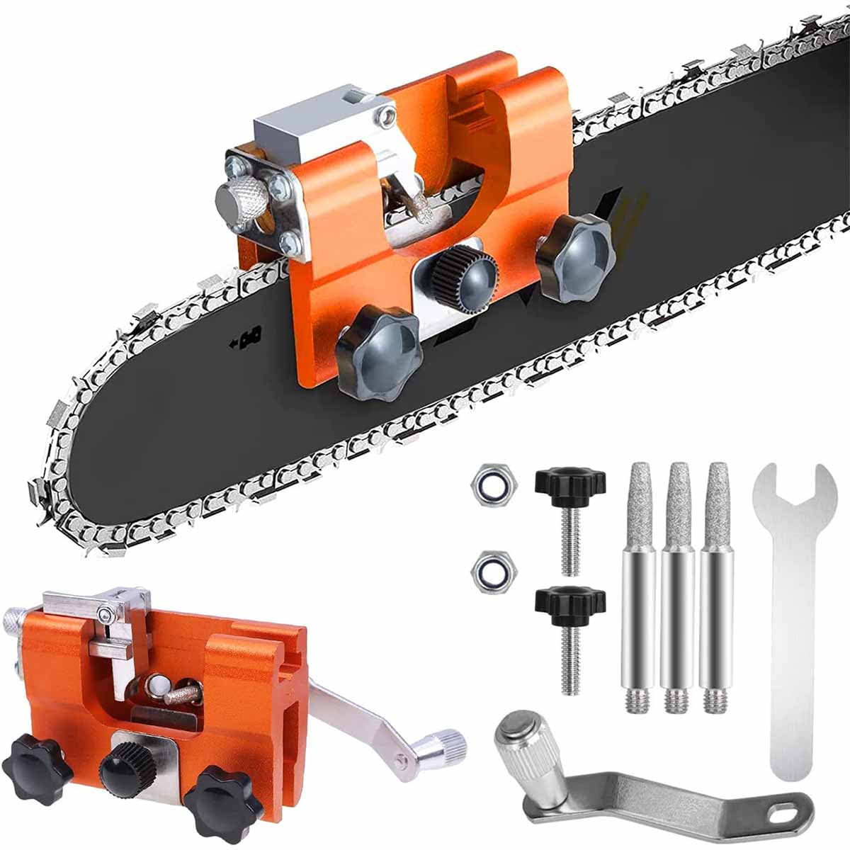 Chainsaw Sharpener, Chain Saw Sharpener Tool Hand Crank Chainsaw Chain