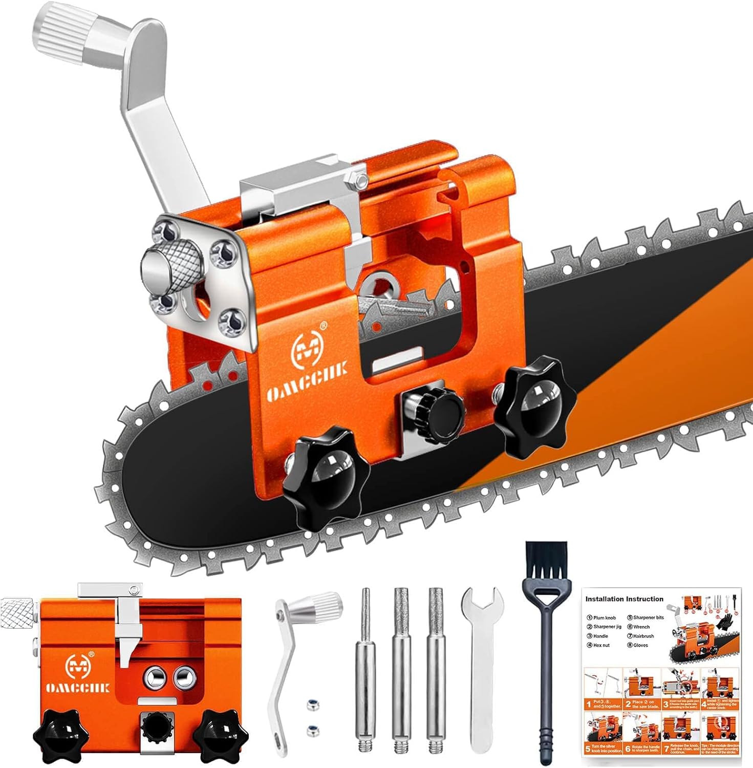 Chainsaw Sharpener Jig Kit, Portable Chainsaw Sharpening Tool with 3 ...