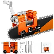 Chainsaw Sharpener Jig Kit, Portable Chainsaw Sharpening Tool with Burr Grinding Stone & Cleaning Brush, Manual Chain Saw Blade Sharpener Attachment for Chain/Electric Saw, Lumberjack, Garden Worker