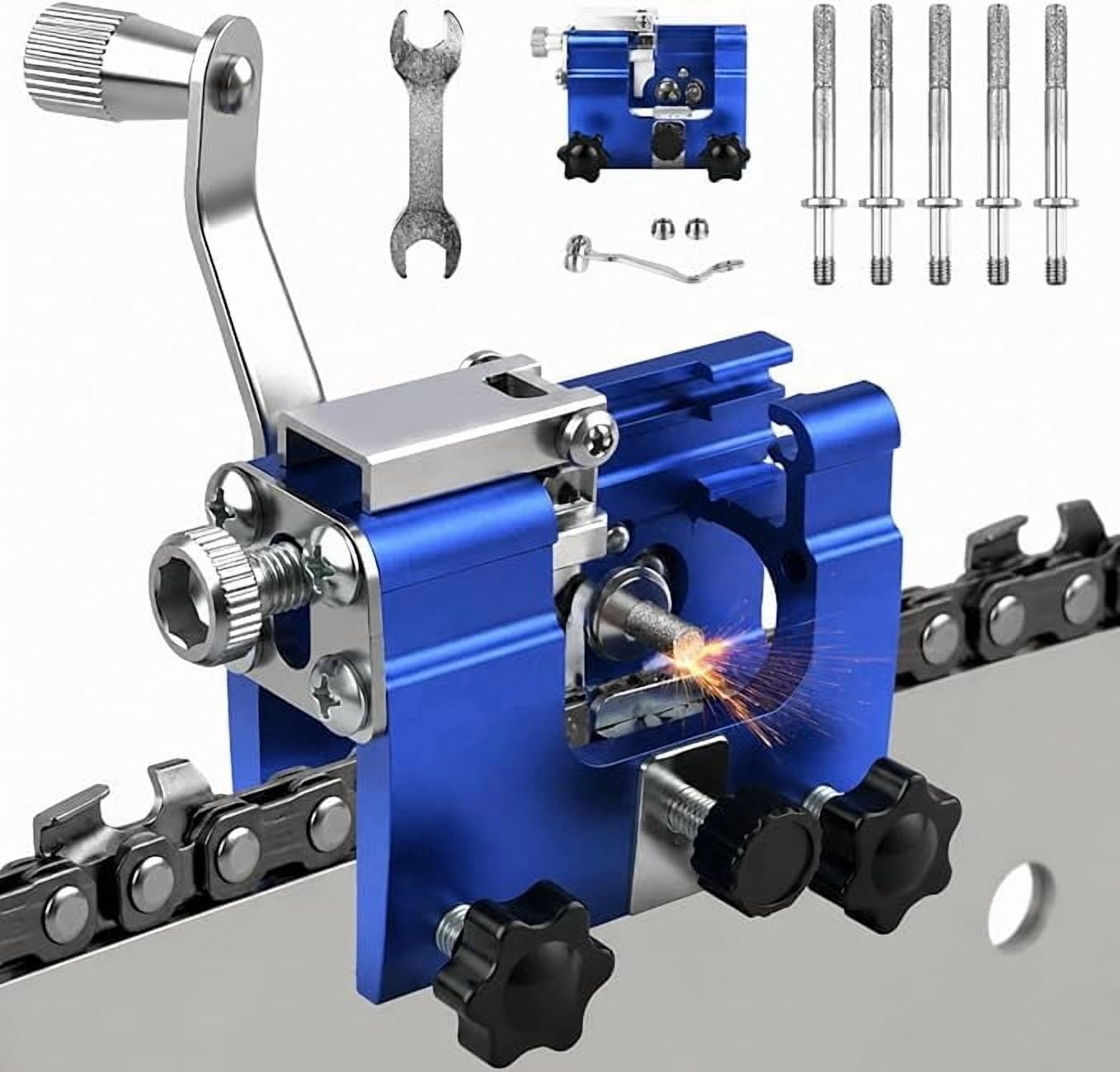 Chainsaw Sharpener Jig Kit, Portable Chainsaw Sharpening Tool with Burr ...
