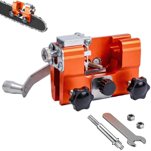 Chainsaw Sharpener, Portable Hand-Crank Chain Saw Tool with Grinding Burrs, Manual Blade Sharpener for Most Chains