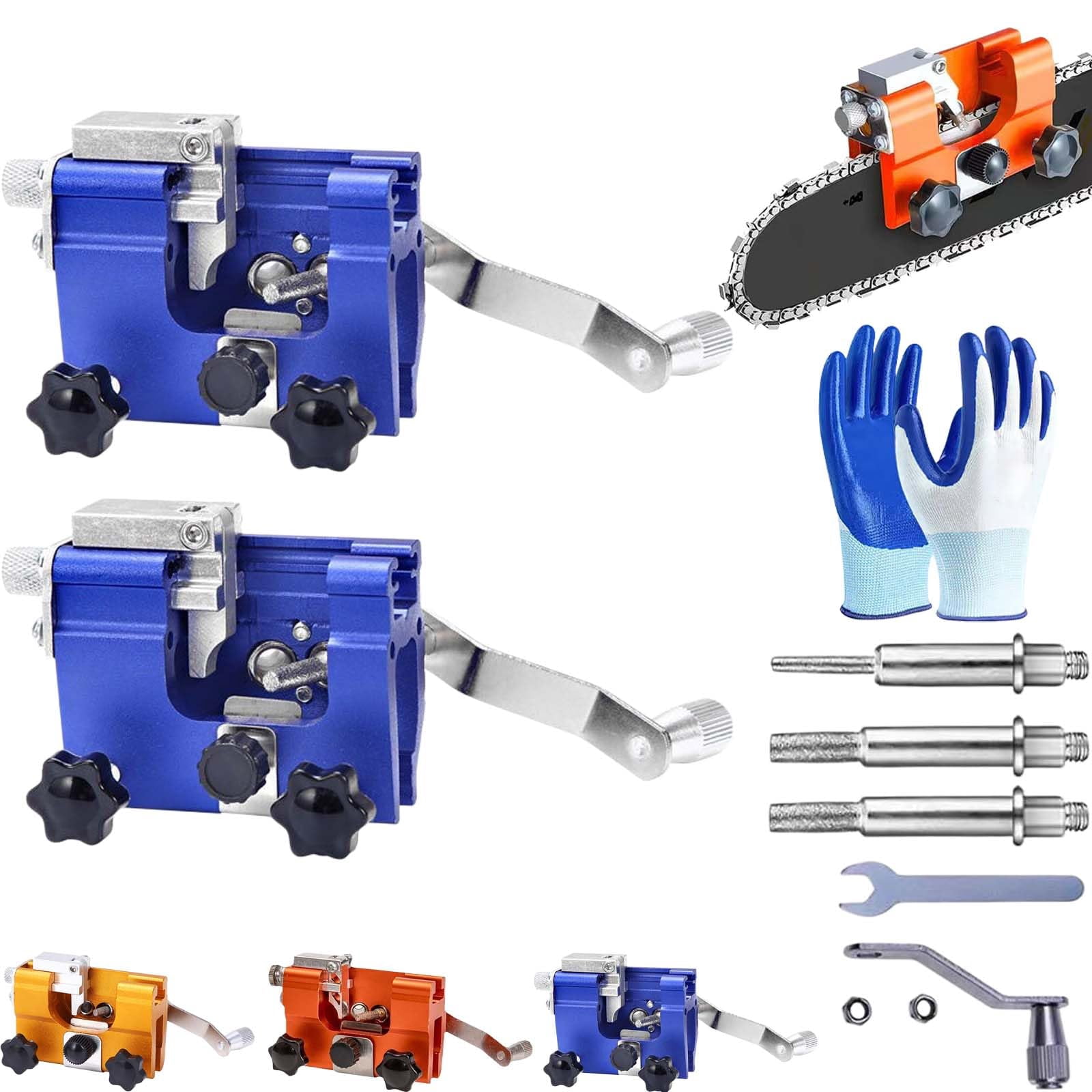 Chainsaw Sharpener Tool, Universal Chain Saw Sharpening Jig Kit with 5 ...