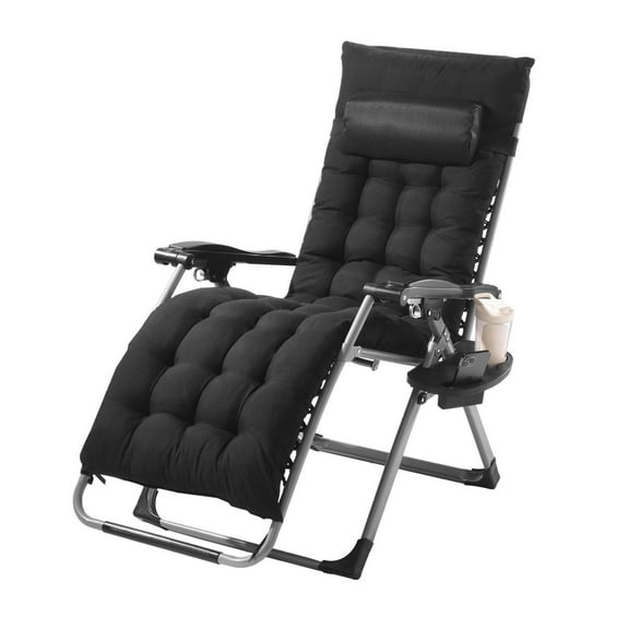 Chair 26" Recliner Lounge Chair Indoor & Outdoor Black