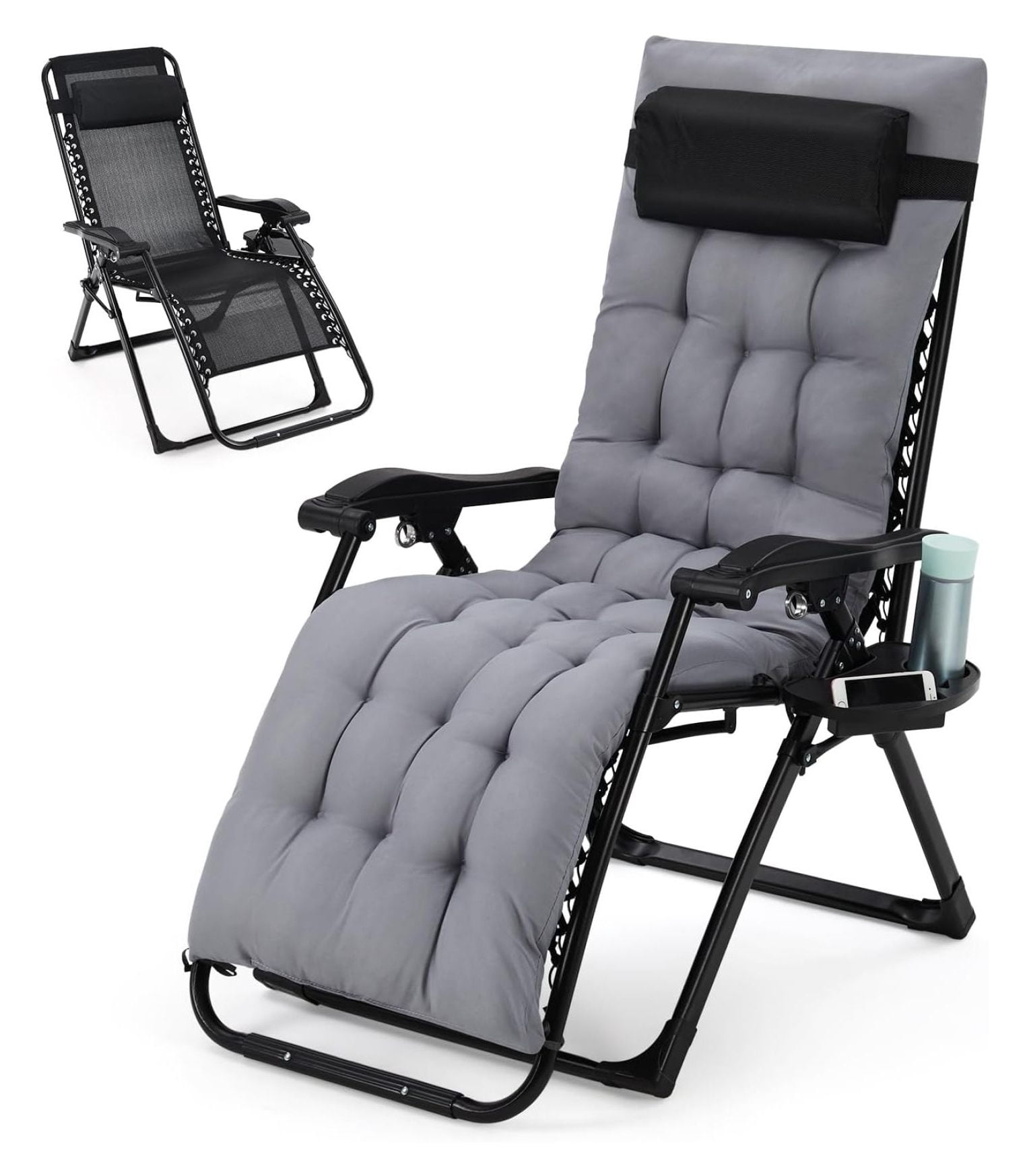 Chair, 29 Inch Padded Lounge Chair Indoor, Outdoor Reclining Chair w ...