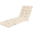thumbnail image 1 of Chair, 72” x 22” x Chaise Lounge w/4 String Ties, Thickened, Tufted Patio Recliner for Outdoor Indoor Cushions, 1 Count (Pack of 1), Beige, 1 of 18