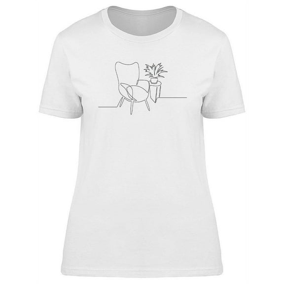 Chair And Home Plant T-Shirt Women -Image by Shutterstock, Female Large
