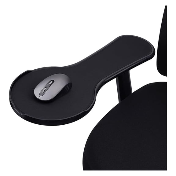 Chair Arm Mouse Pad - Ergonomic Mouse Platform for Chair Arms, Adjustable Office Mouse Tray, Black - Attaches with Straps & Zip Ties