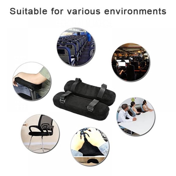 Chair Armrest Cushions Elbow Pillow Pressure Relief Armrest Pads, 2-Piece Set of Office Chair armrest Gaming Chair armrest with Quick Rebound Sponge, Removable Washable Elbow Support
