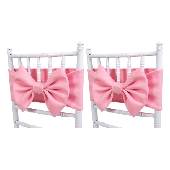 Chair Back Bows Tie Elastic Stretchable Chair Sashes for Ceremony Dining Hall Party Outdoor Decoration