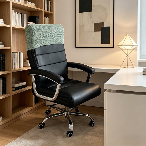 Chair Back Cover, Nylon Material, Elastic Design, Protects Office Chair from Wear and Tear, Easy to Clean, Ideal for Boss Chair and Other Seating, Durable Half-cover Back Protection Sleeve Green