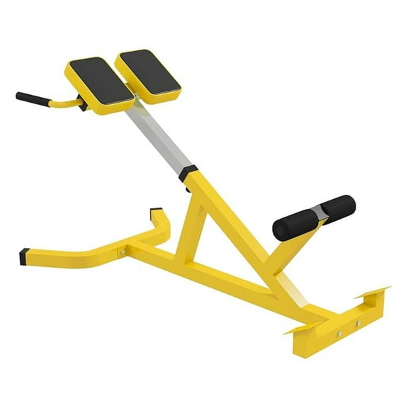 Chair Back Extension Machine, Height Adjustable Hyperextension with Dip Bars, Multi-Functional for Back, , Arms and Whole-Body Training Yellow