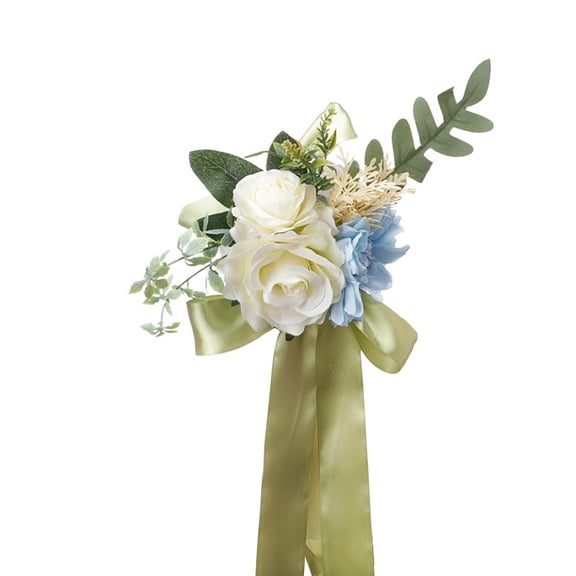 Chair Back Floral Decoration Artificial Flowers DIY Wedding Decorations Photography Prop