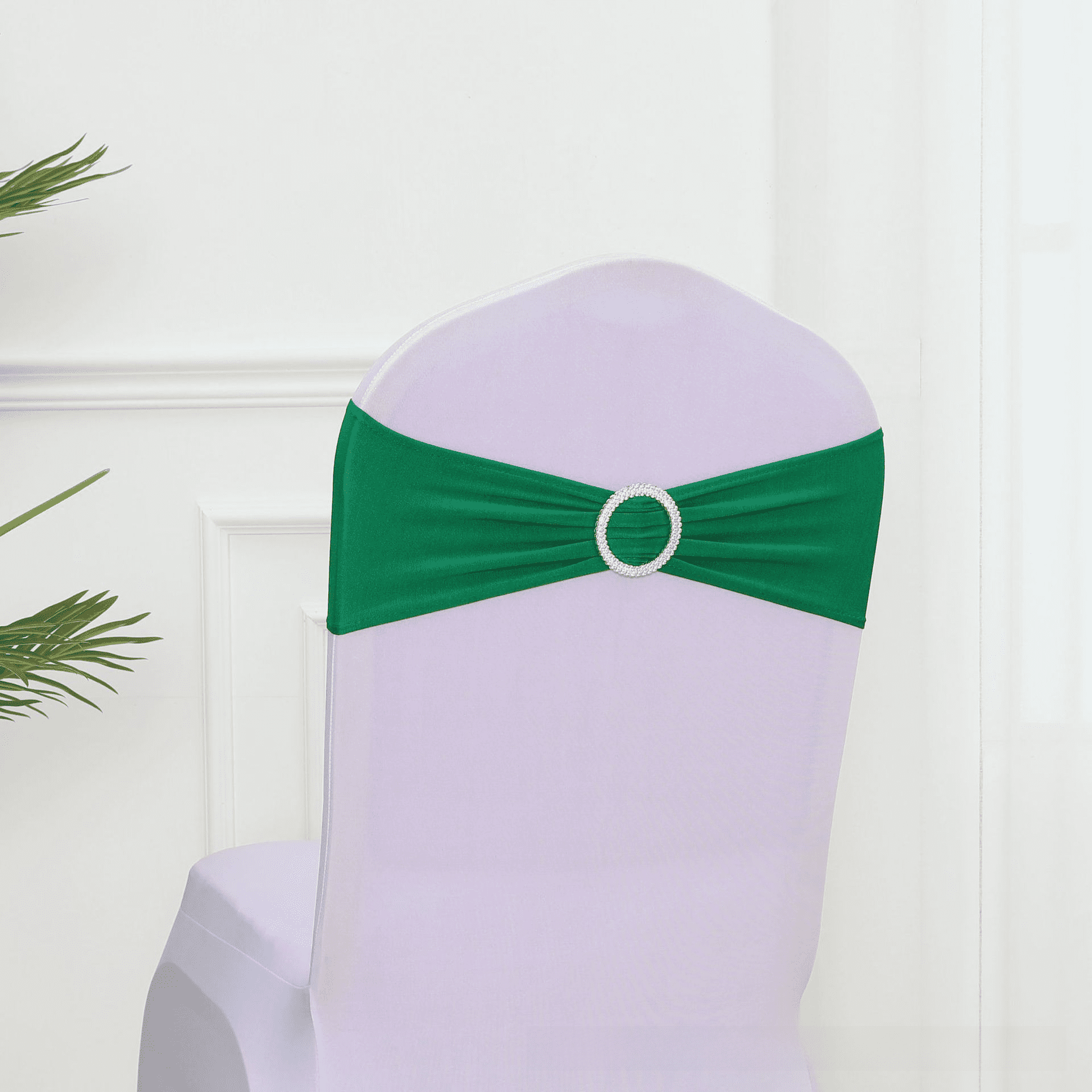 Chair Back Flower Elastic Chair Cover Bow Banquet Chair Back Decoration