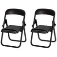 thumbnail image 1 of Chair Cell Phone Stand, Foldable Desktop Phone Holder, Black-2Pcs, 1 of 6