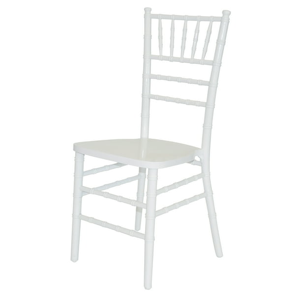Chair Chiavari Wood White/White Cushion (4/Box)