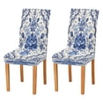 thumbnail image 1 of Chair Cover 2 Pack Removable Dining Chair Protectors Washable Chair Slipcovers Seat for Home Wedding Decor Blue and White Porcelain-style, 1 of 6