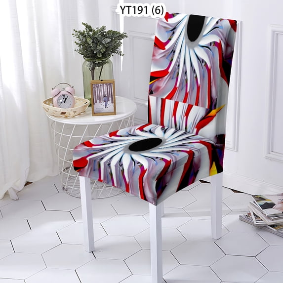 Chair Cover 3D Printed Geometry Spandex Seat CoverWedding Banquet Chairs Covers Home Office Back H