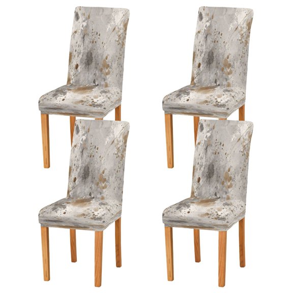 Chair Cover 4 Pack Removable Dining Chair Protectors Washable Chair Slipcovers Seat for Home Wedding Decor Brown Paint Splatters Pattern