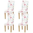 thumbnail image 1 of Chair Cover 4 Pack Removable Dining Chair Protectors Washable Chair Slipcovers Seat for Home Wedding Decor Cute Flamingo Pattern, 1 of 6