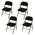 thumbnail image 1 of Chair Cover 4 Set, Folding Chair Split Seat Cover Spandex Dining Room Chair Slipcover Stretchable Cushion for Party Wedding Home Decorations - black, 1 of 5