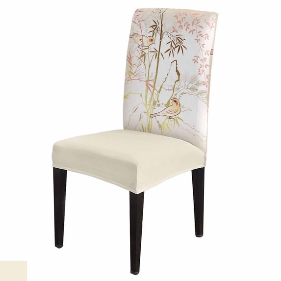 Chair Cover Black And White Bamboo Set Kitchen Dining Stretch Spandex Seat Slipcover for Banquet We