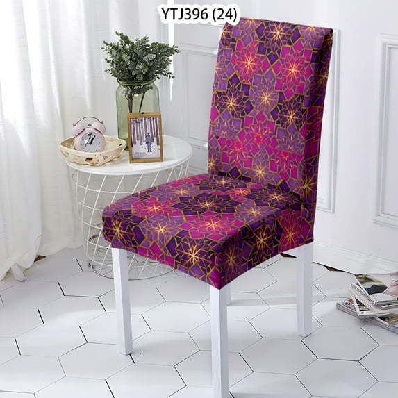 Chair Cover Circular Background Chaise Seat CaseRemovable Stretch s Dinner Room Anti-Dirty Kitchen