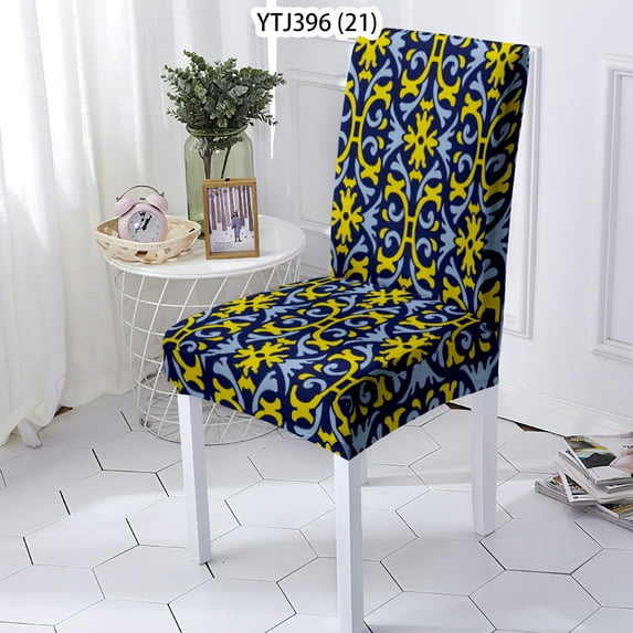 Chair Cover Circular Background Chaise Seat CaseRemovable Stretch s Dinner Room Anti-Dirty Kitchen
