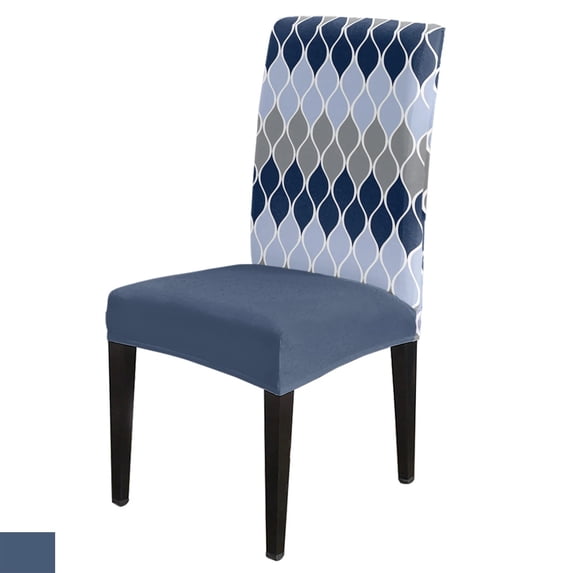 Chair Cover Geometric Blue Grey Medieval Dining Spandex Elastic Chair Sliover Case for Wedding Hom