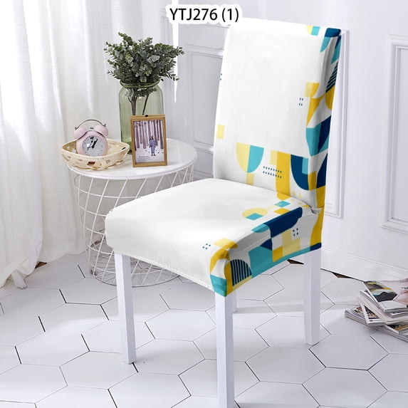 Chair Cover Geometry Chaise Seat CaseRemovable Stretch s Dinner Room Anti-Dirty Kitchen High Livin