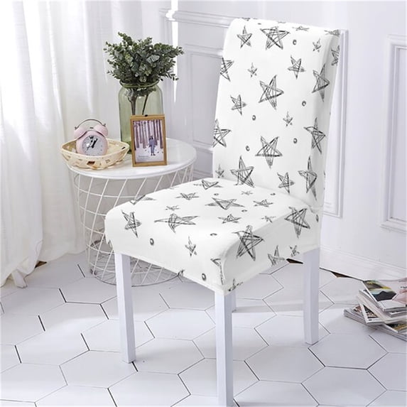 Chair Cover Geometry Style Cover Chair Dining Room Chairs Covers Five-Pointed Star Pattern Chairs Co