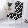 thumbnail image 1 of Chair Cover Geometry Style Dining Room Spandex Elastic Chair Sliover Black And White Pattern Stretc, 1 of 5