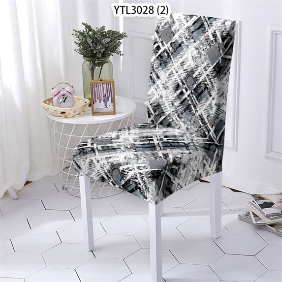 Chair Cover Geometry Style With Back Seat Covers For Chairs Office Stripe Pattern Seat Cases For C