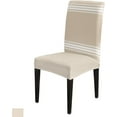 thumbnail image 1 of Chair Cover Khaki Stripes Dining Chair Slipcovers French Stripe Farmhouse Style Stretch Removable Chair Seat Protector Party Decoration, 1 of 6