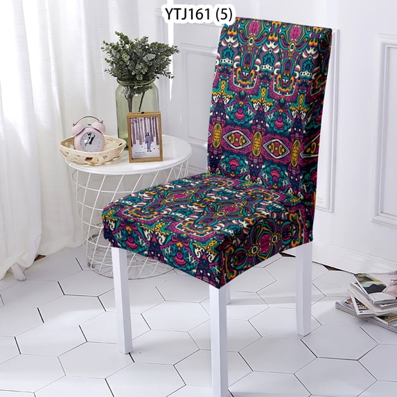 Chair Cover Modern National Style Removable Seat Cover Stretch Dinner Room Chairs Covers Anti-Dirty