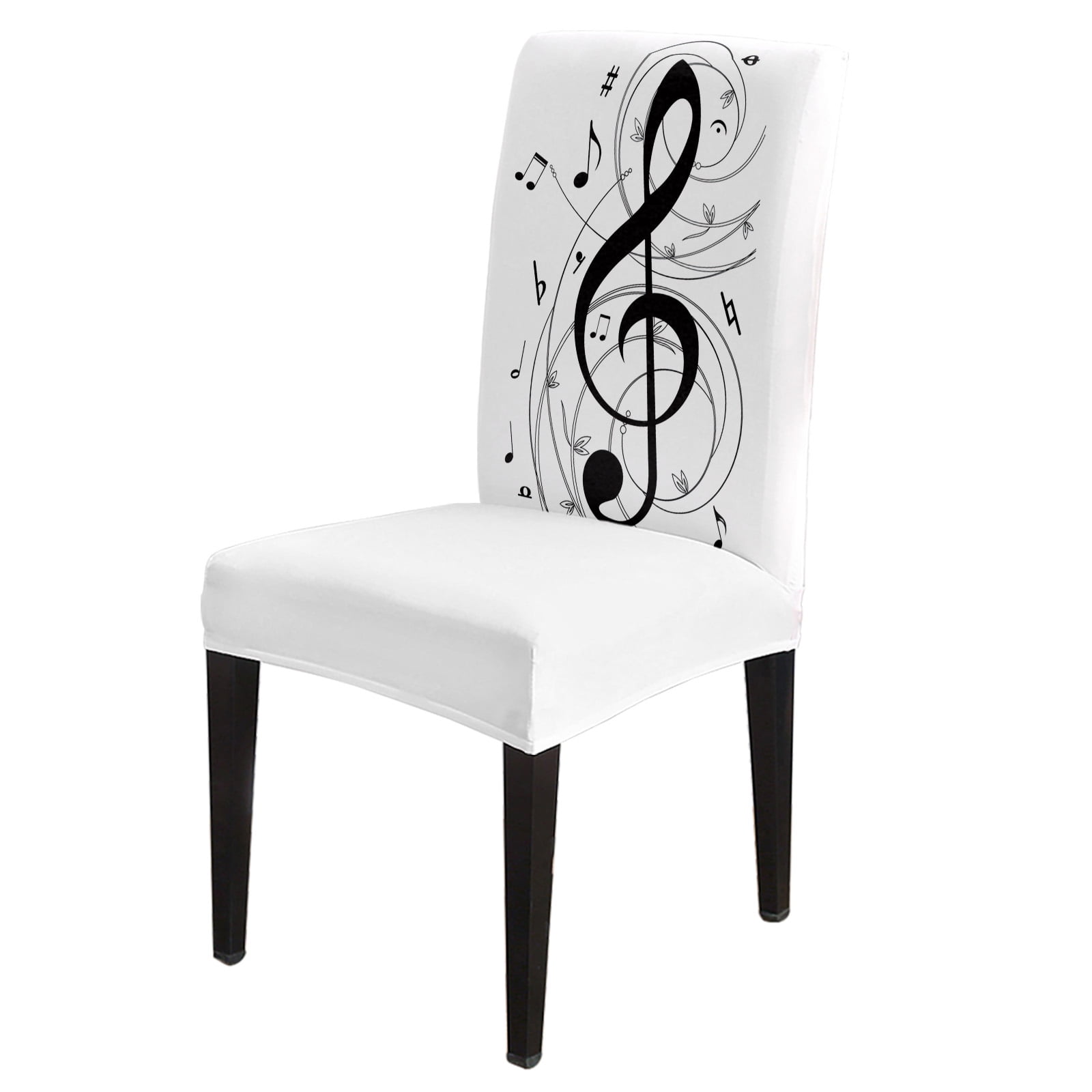 Chair Cover Music Notes Sheet Vintage Dining Spandex Elastic Chair ...